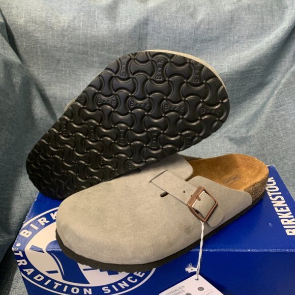 Birkenstock Gray Suede Platform Shoes - Picture 4 of 6